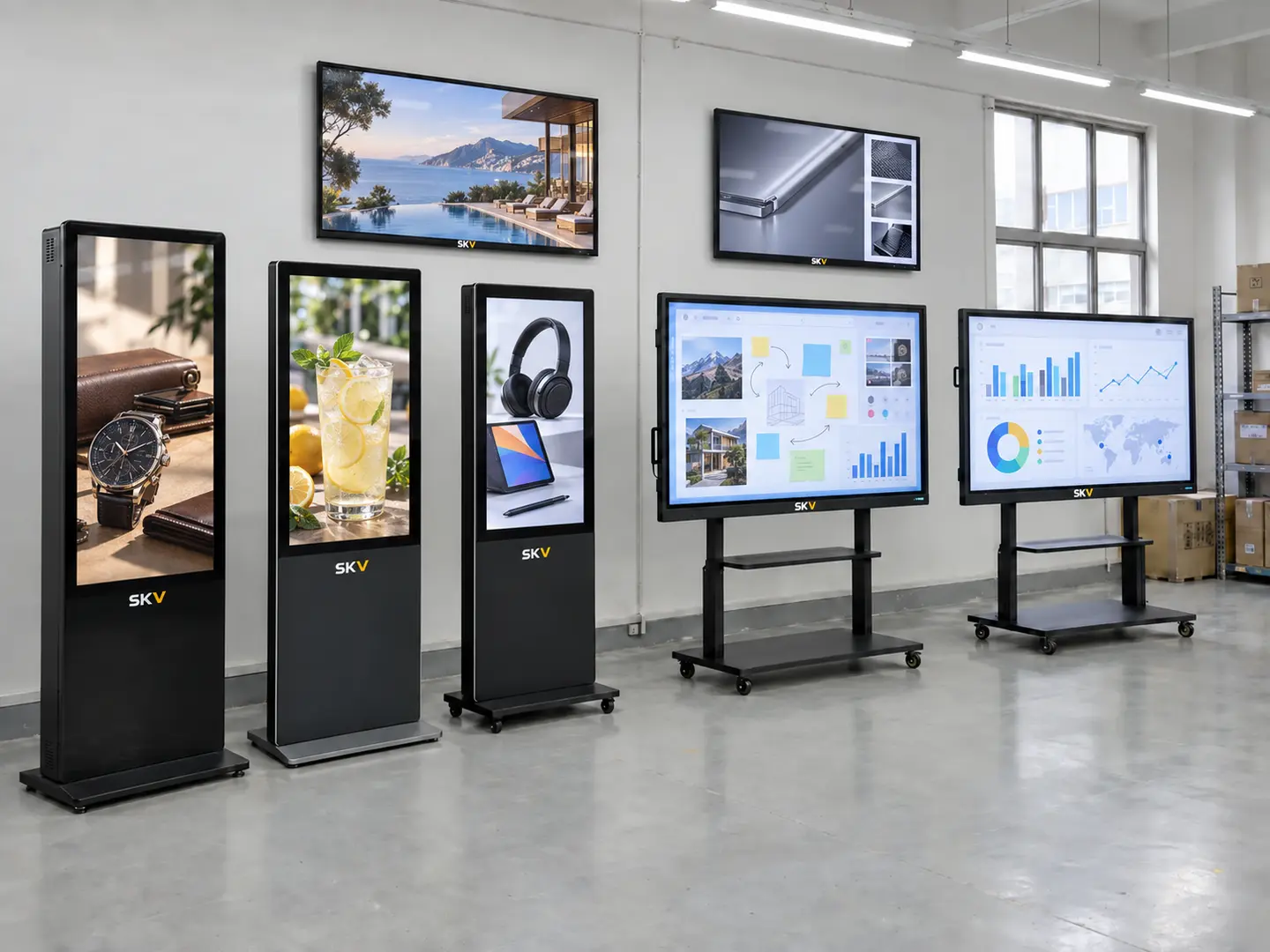 SKV commercial display solutions for retail, business and interactive environments